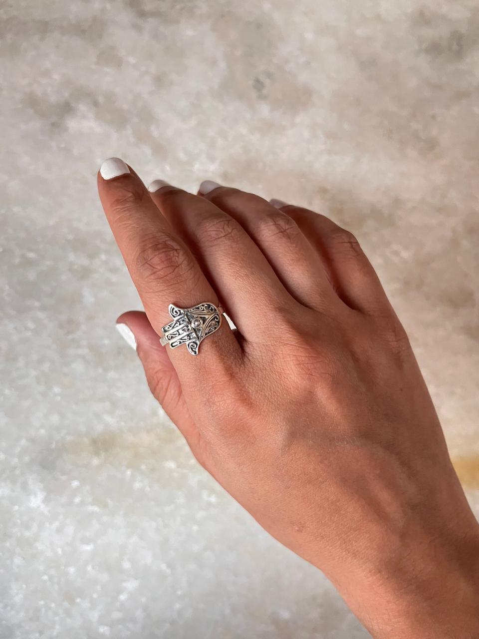 Hamsa 925 Sterling Silver Ring