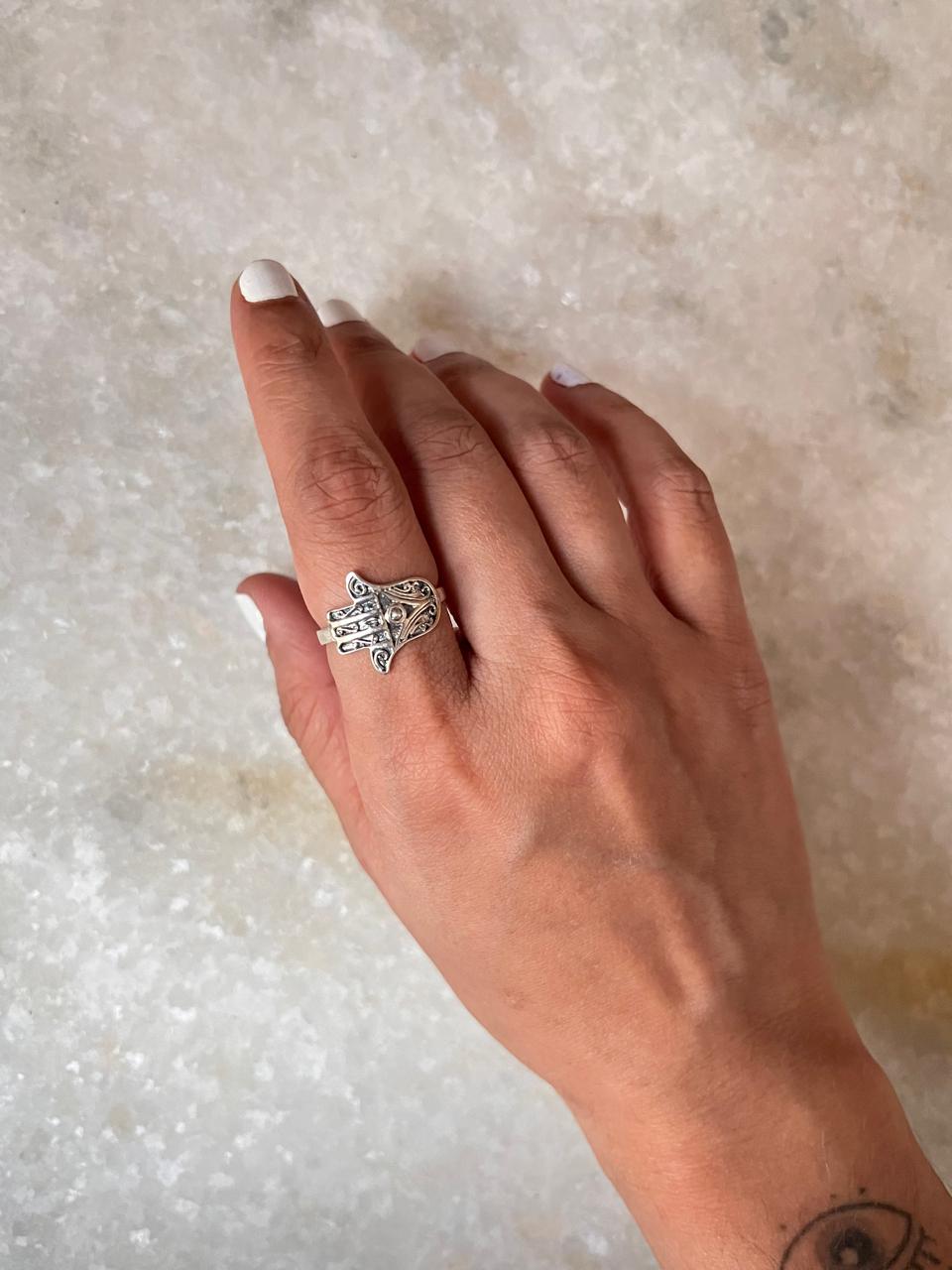 Hamsa 925 Sterling Silver Ring