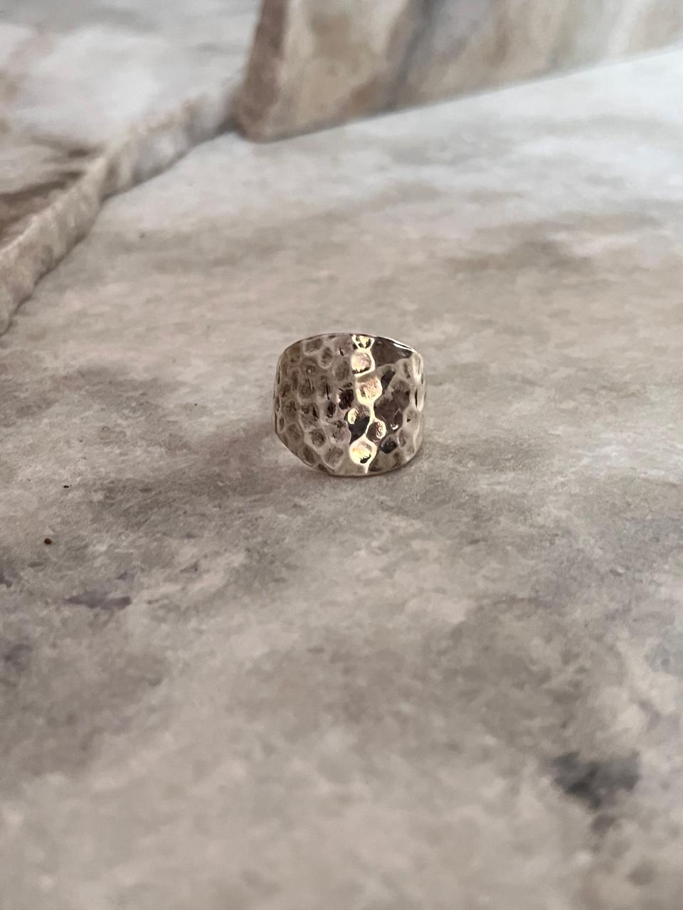 Hammered Chunky 925 Sterling Silver Ring