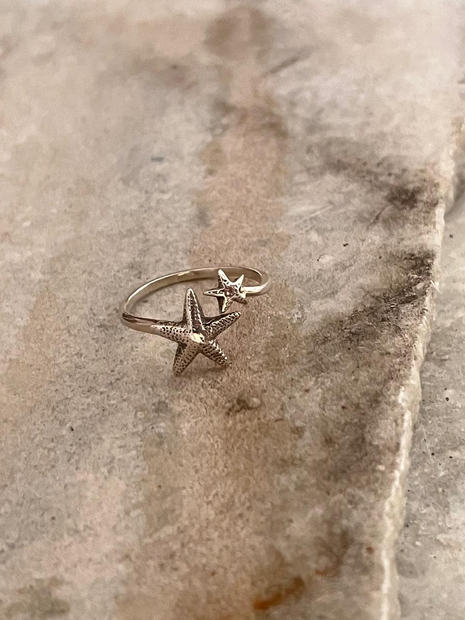 Starfish Adjustable 925 Sterling Silver Ring