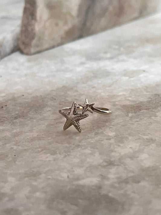 Starfish Adjustable 925 Sterling Silver Ring