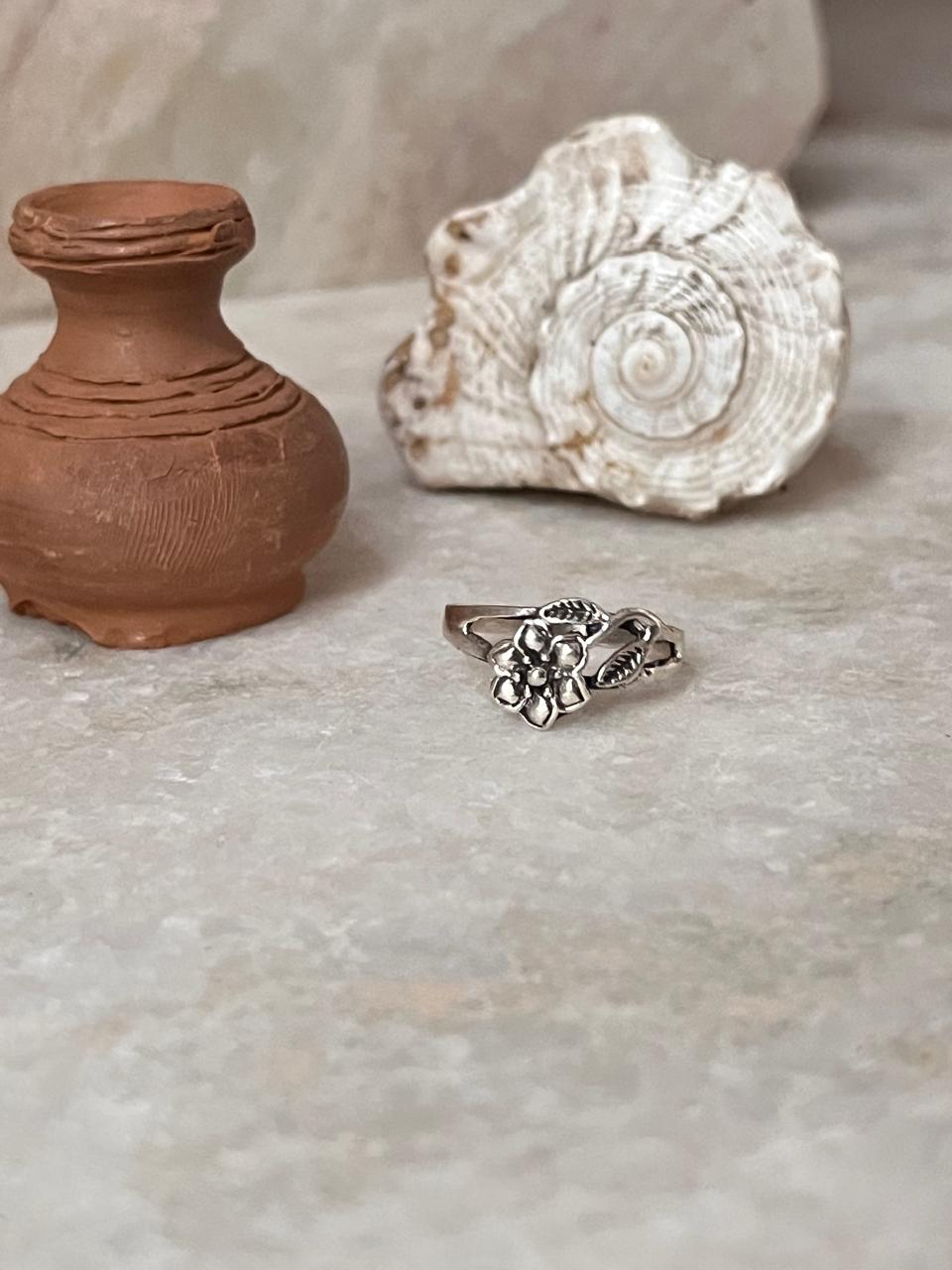 Flower Leaf 925 Sterling Silver Ring