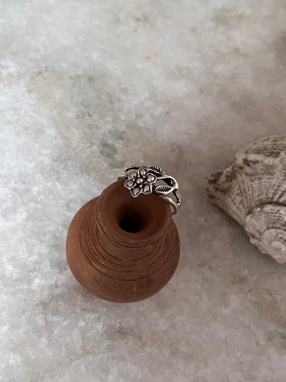 Flower Leaf 925 Sterling Silver Ring