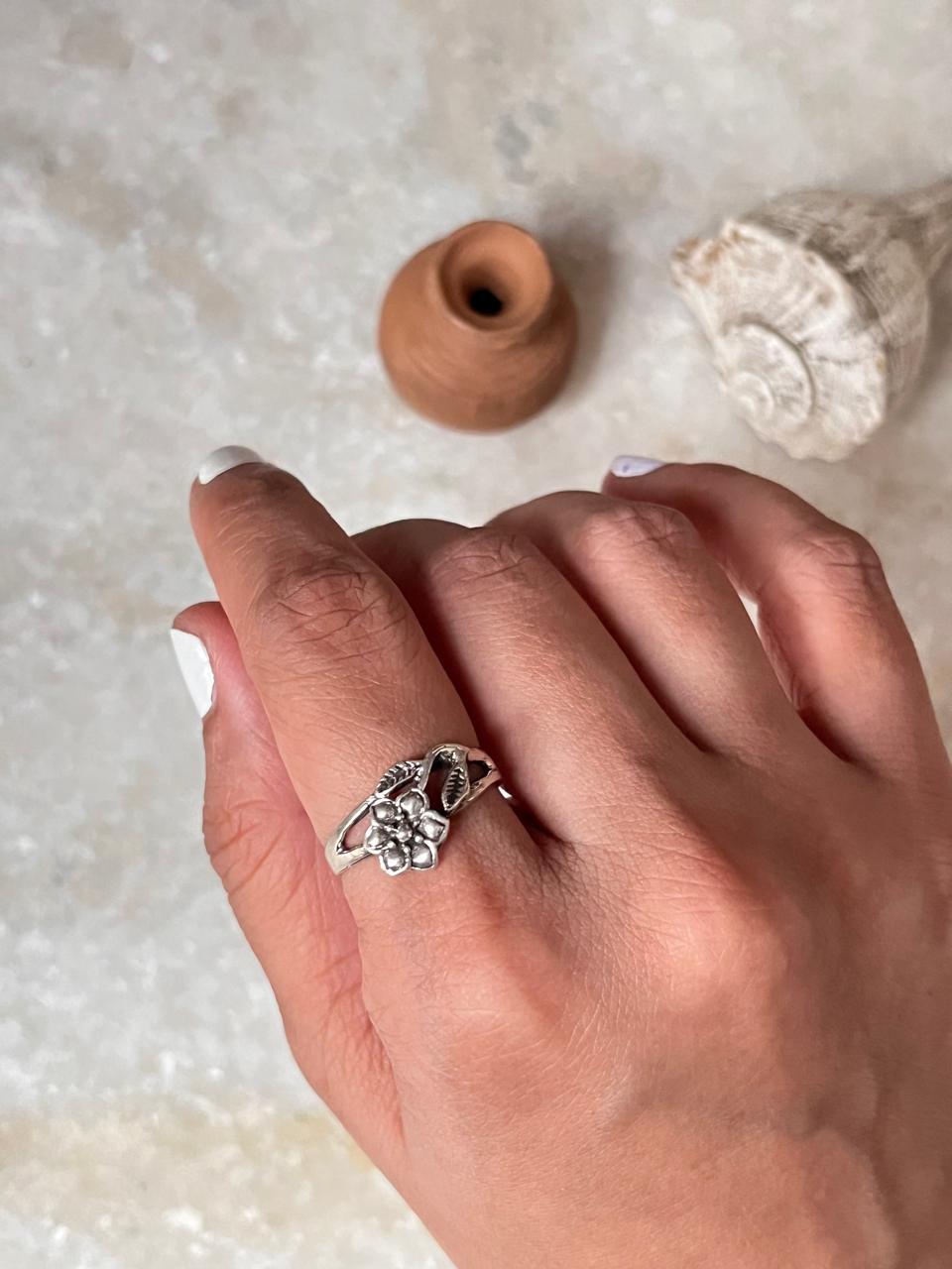 Flower Leaf 925 Sterling Silver Ring