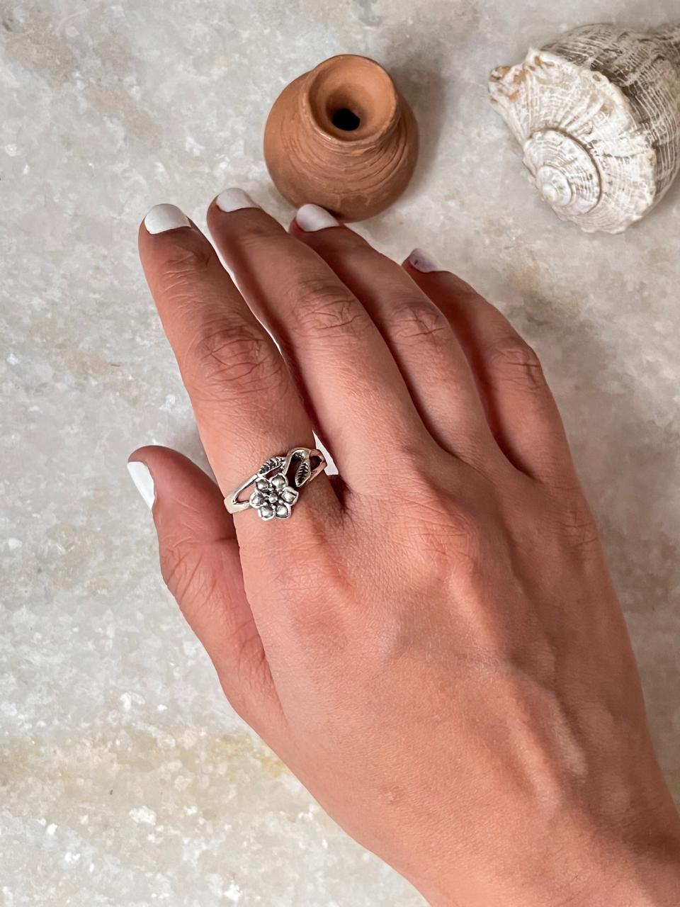 Flower Leaf 925 Sterling Silver Ring
