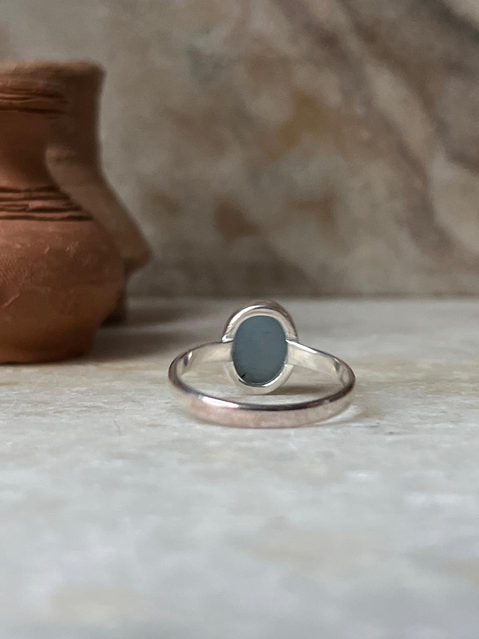 Aquamarine Natural Oval 925 Sterling Silver Ring