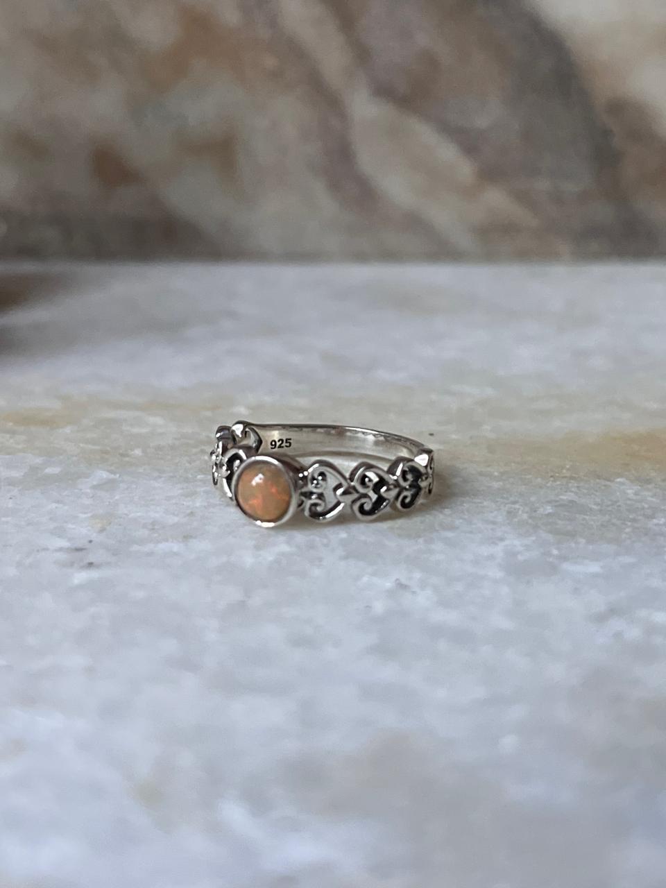Opal Princess Band 925 Sterling Silver Ring