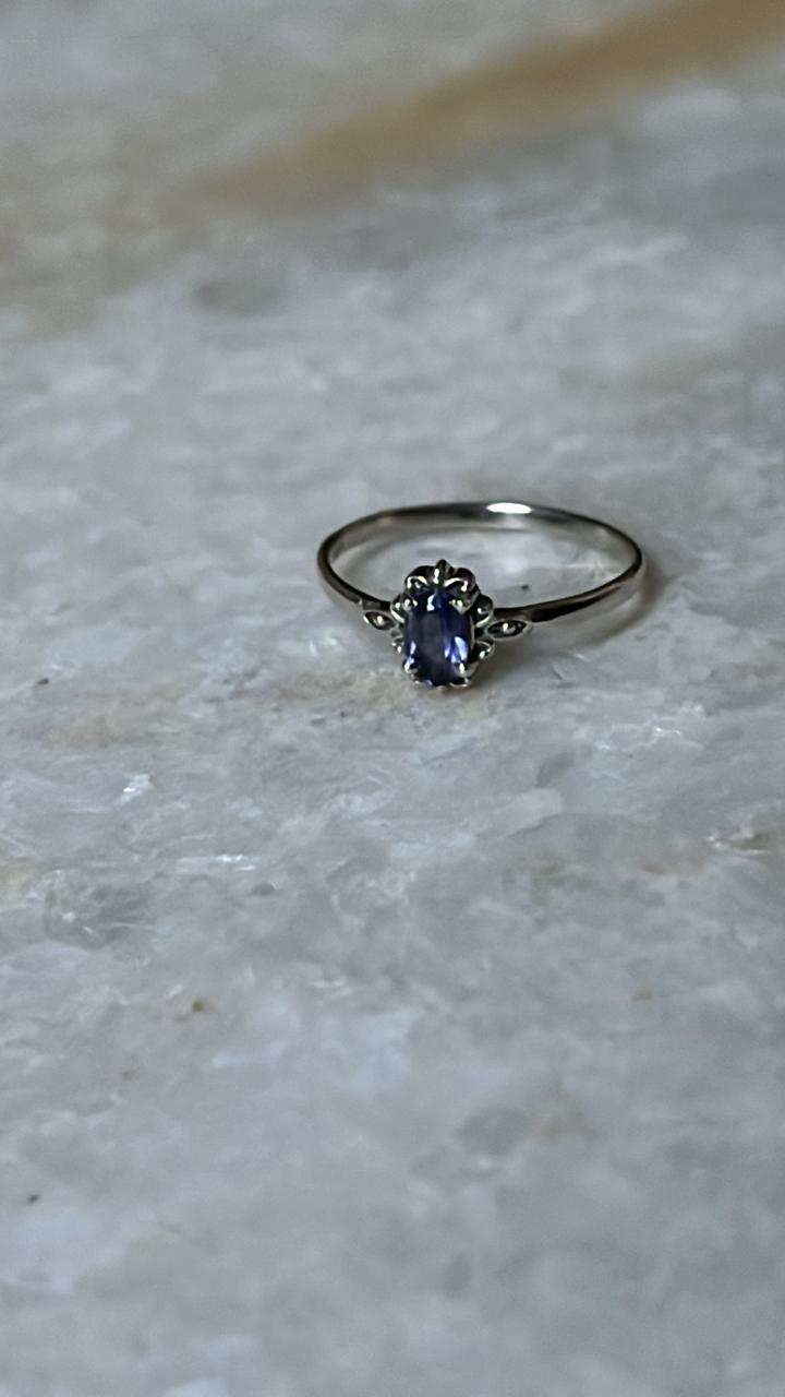 Iolite Victorian Style 925 Sterling Silver Ring