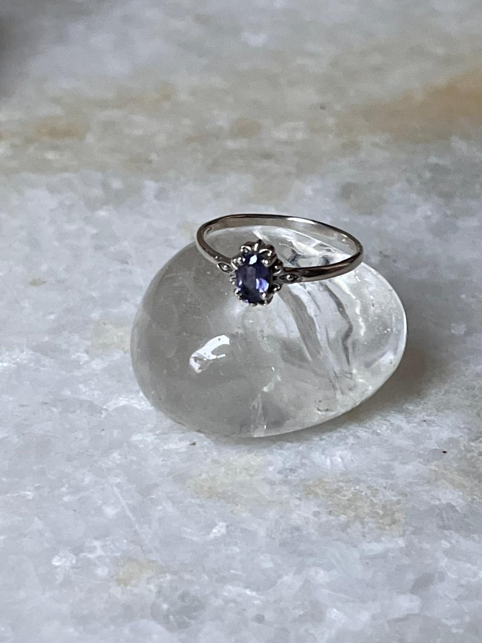 Iolite Victorian Style 925 Sterling Silver Ring