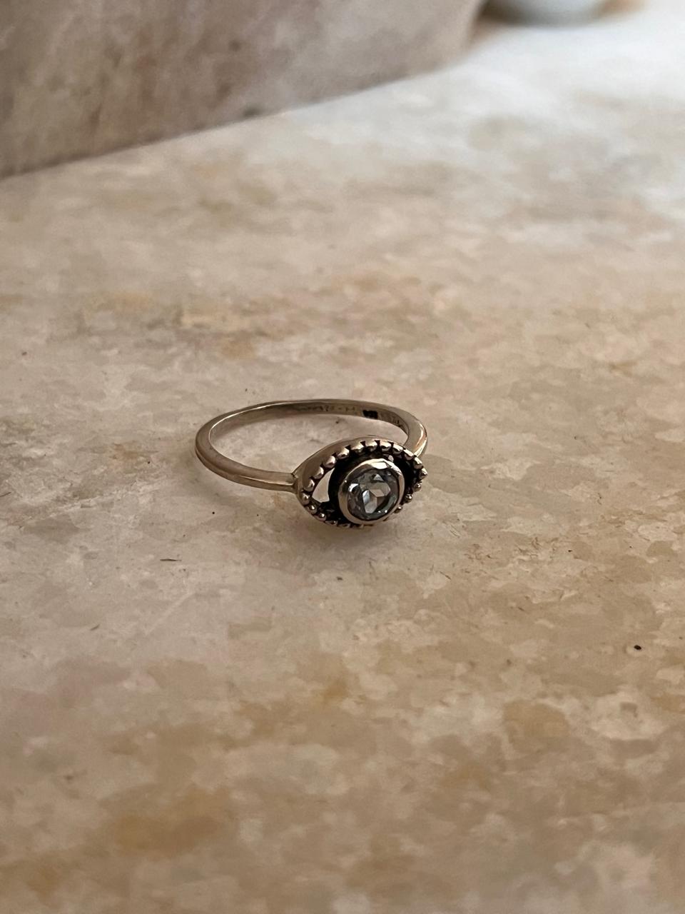 Evil Eye Boho Blue Topaz 925 Sterling Silver Ring
