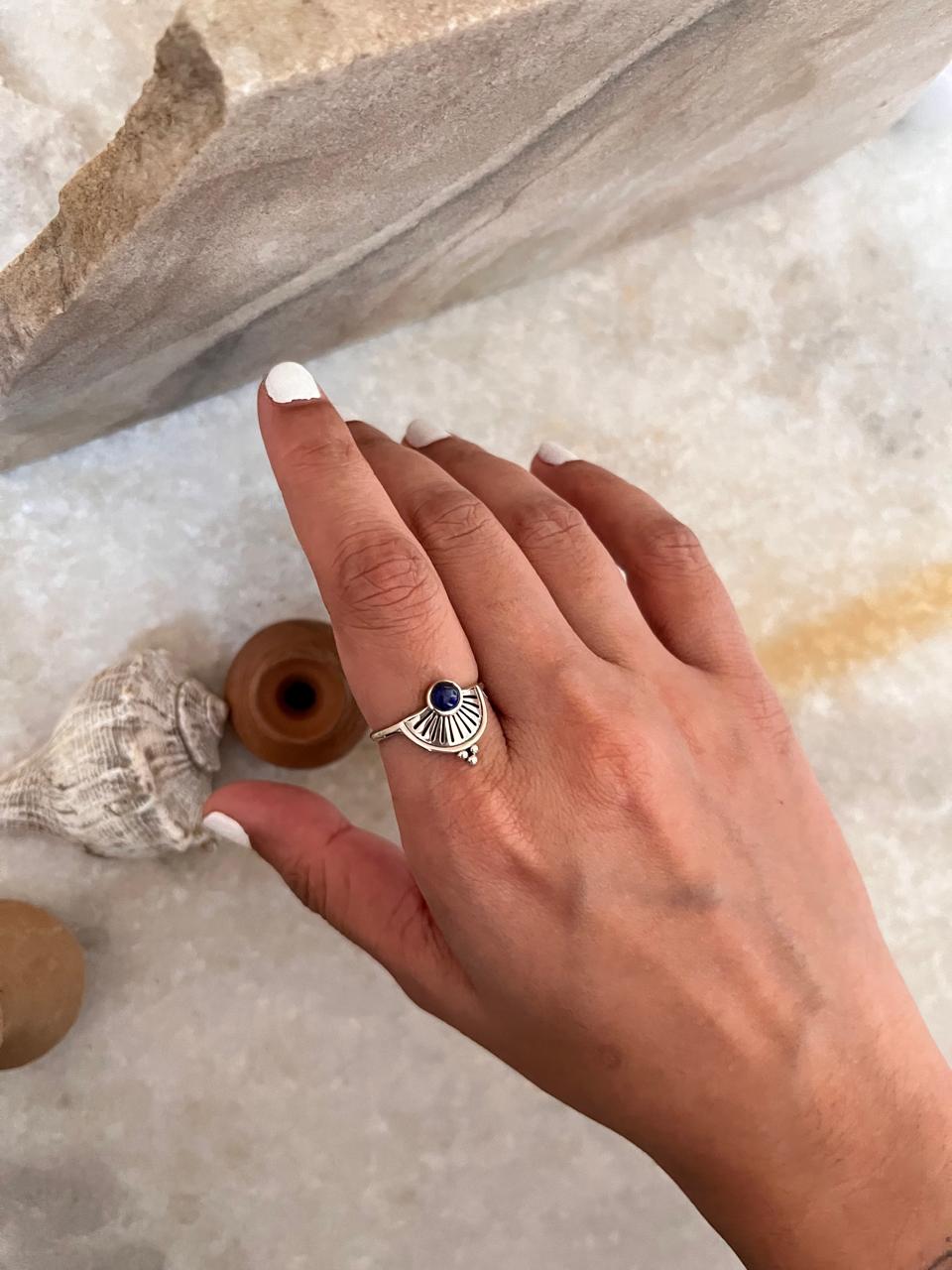 Lapis Boho 2 925 Sterling Silver Ring
