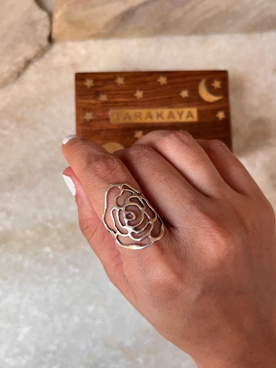 Rose Filigree 925 Sterling Silver Ring