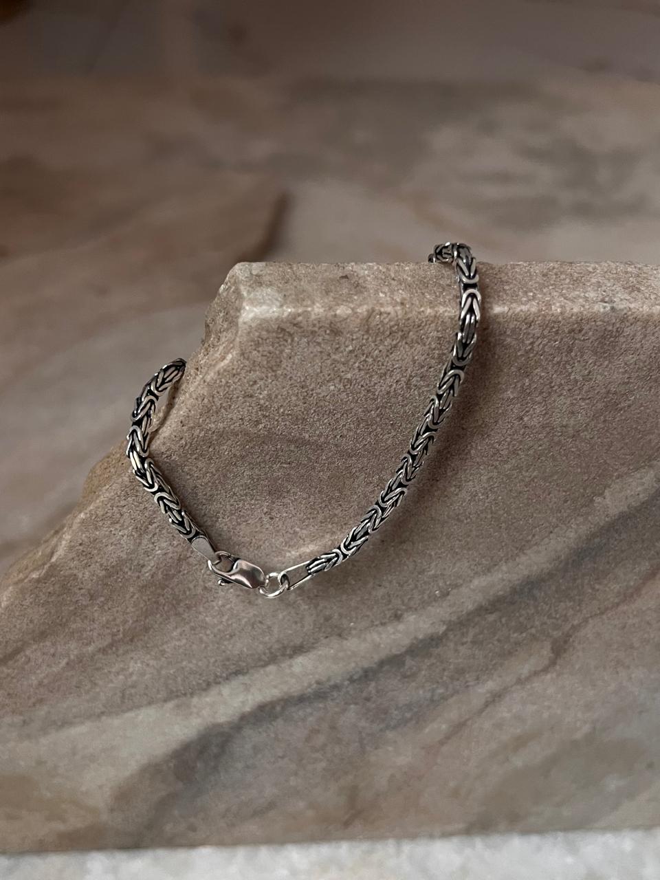 Antique Patterned 925 Sterling Silver Bracelet