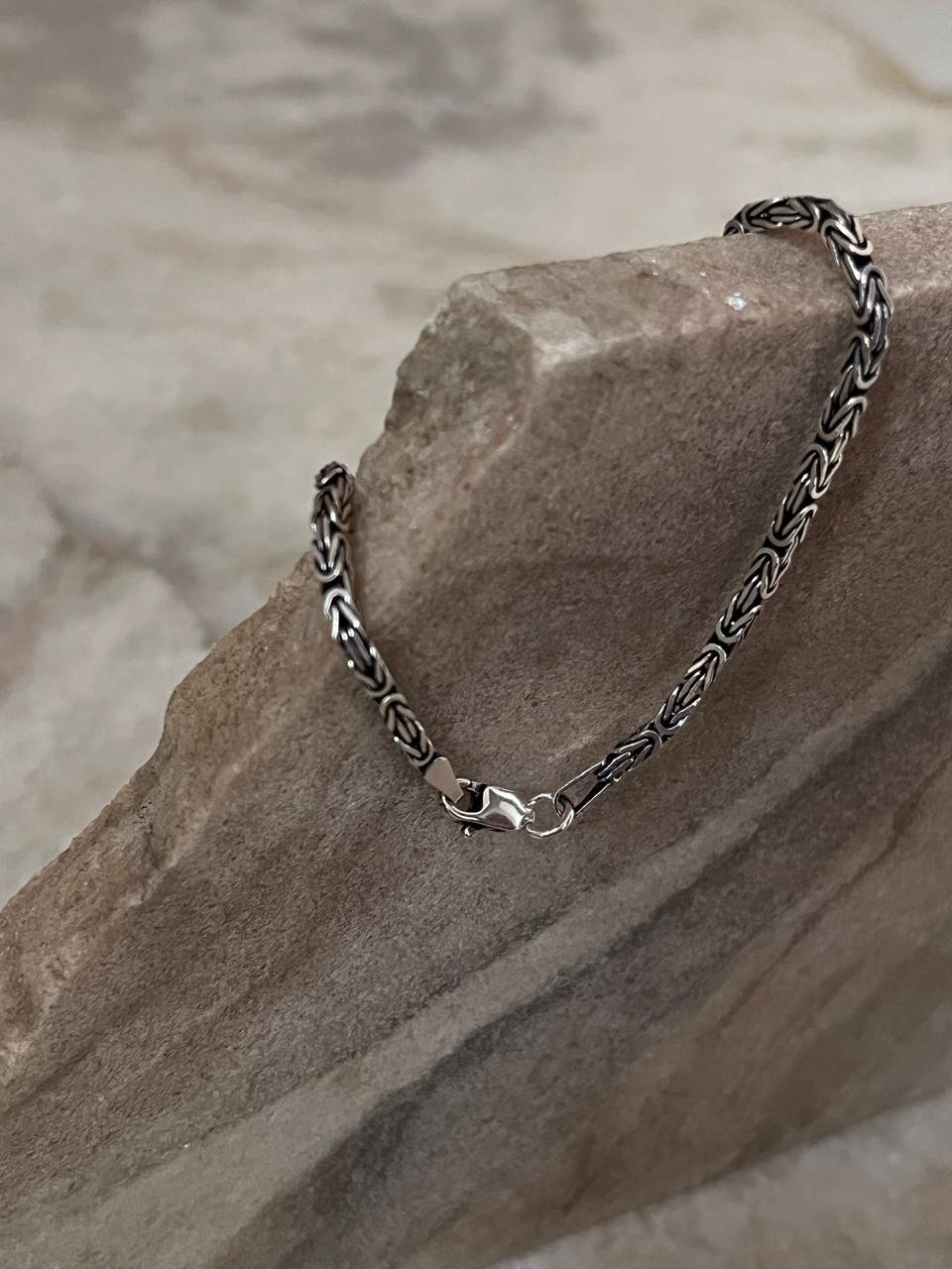 Antique Patterned 925 Sterling Silver Bracelet