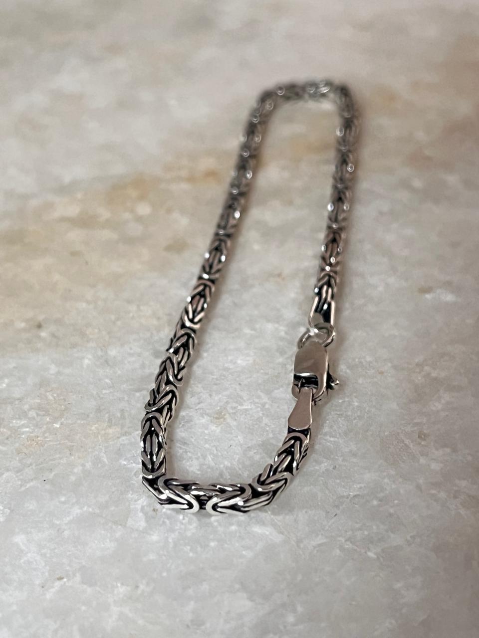 Antique Patterned 925 Sterling Silver Bracelet
