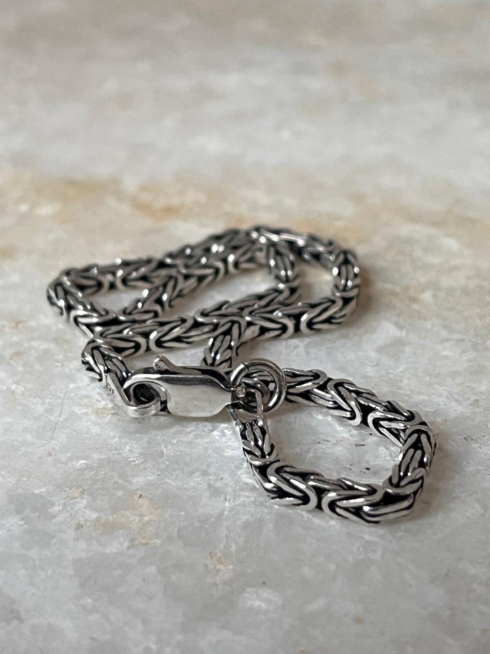 Antique Patterned 925 Sterling Silver Bracelet