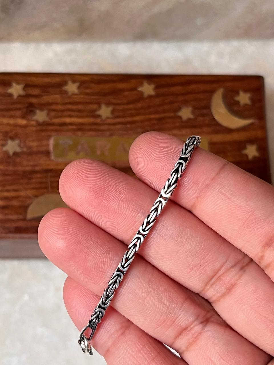 Antique Patterned 925 Sterling Silver Bracelet