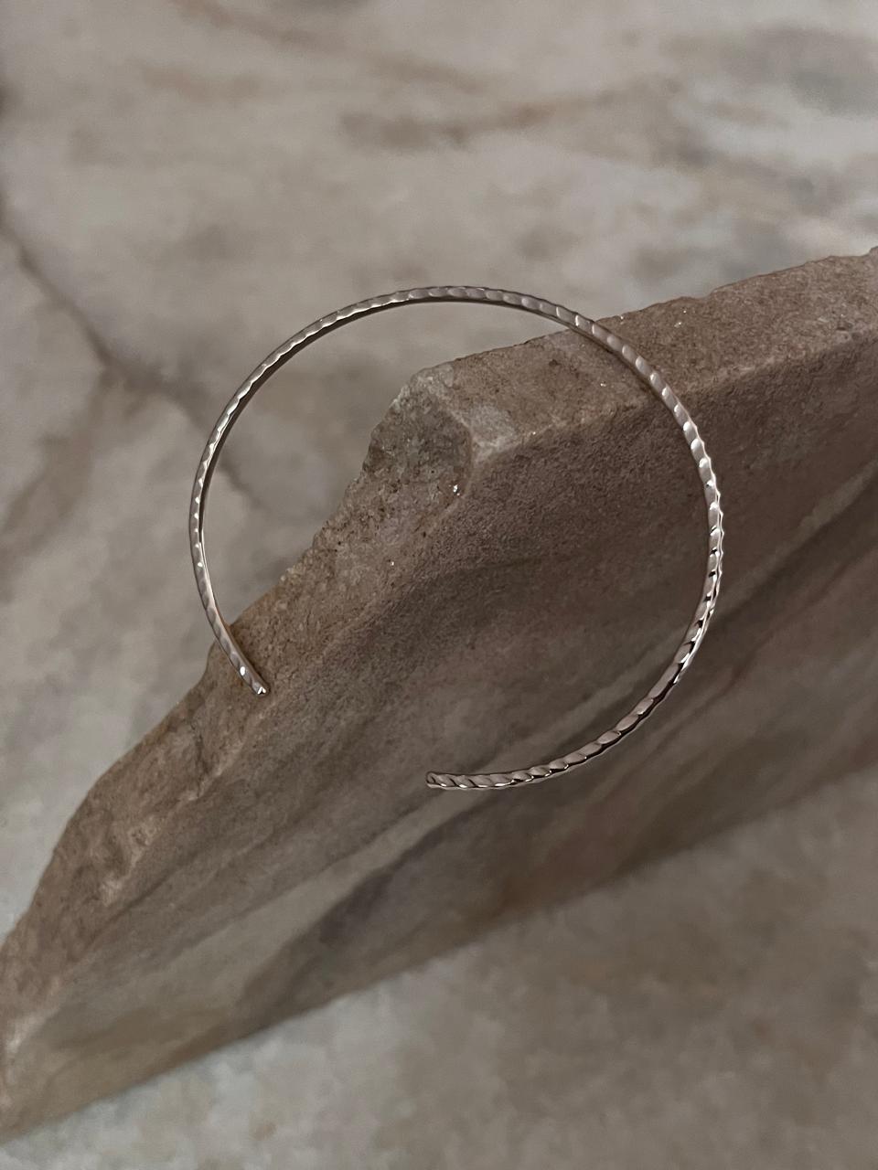 Hammered Adjustable Stackable 925 Sterling Silver Kada