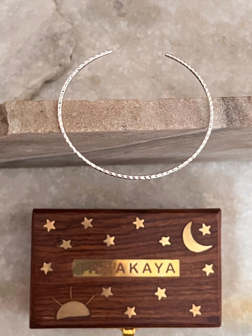 Hammered Adjustable Stackable 925 Sterling Silver Kada