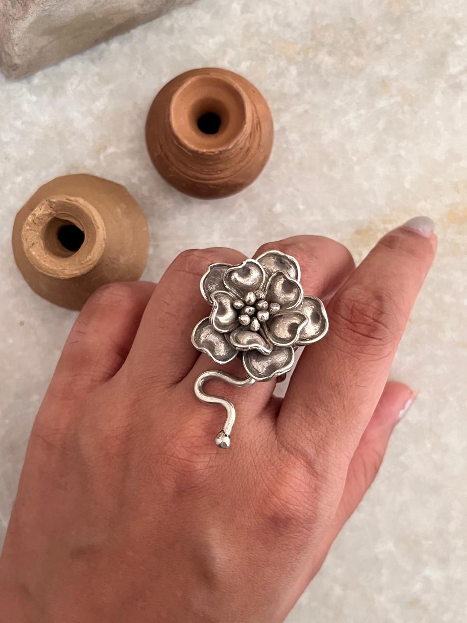 Blooming Beauty Handcrafted Bohemian 925 Sterling Silver Ring