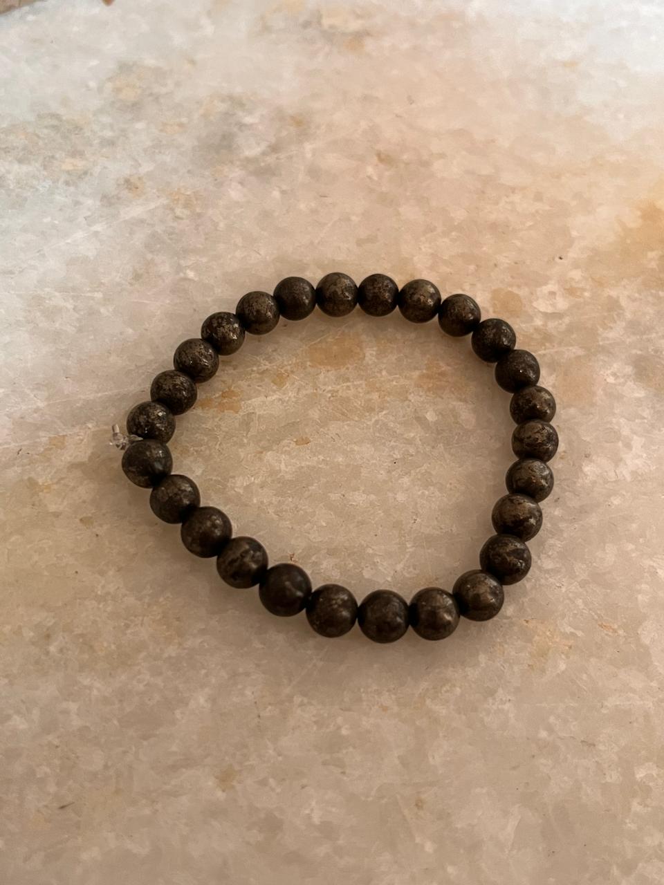 Pyrite 6MM Natural Crystal Bracelet