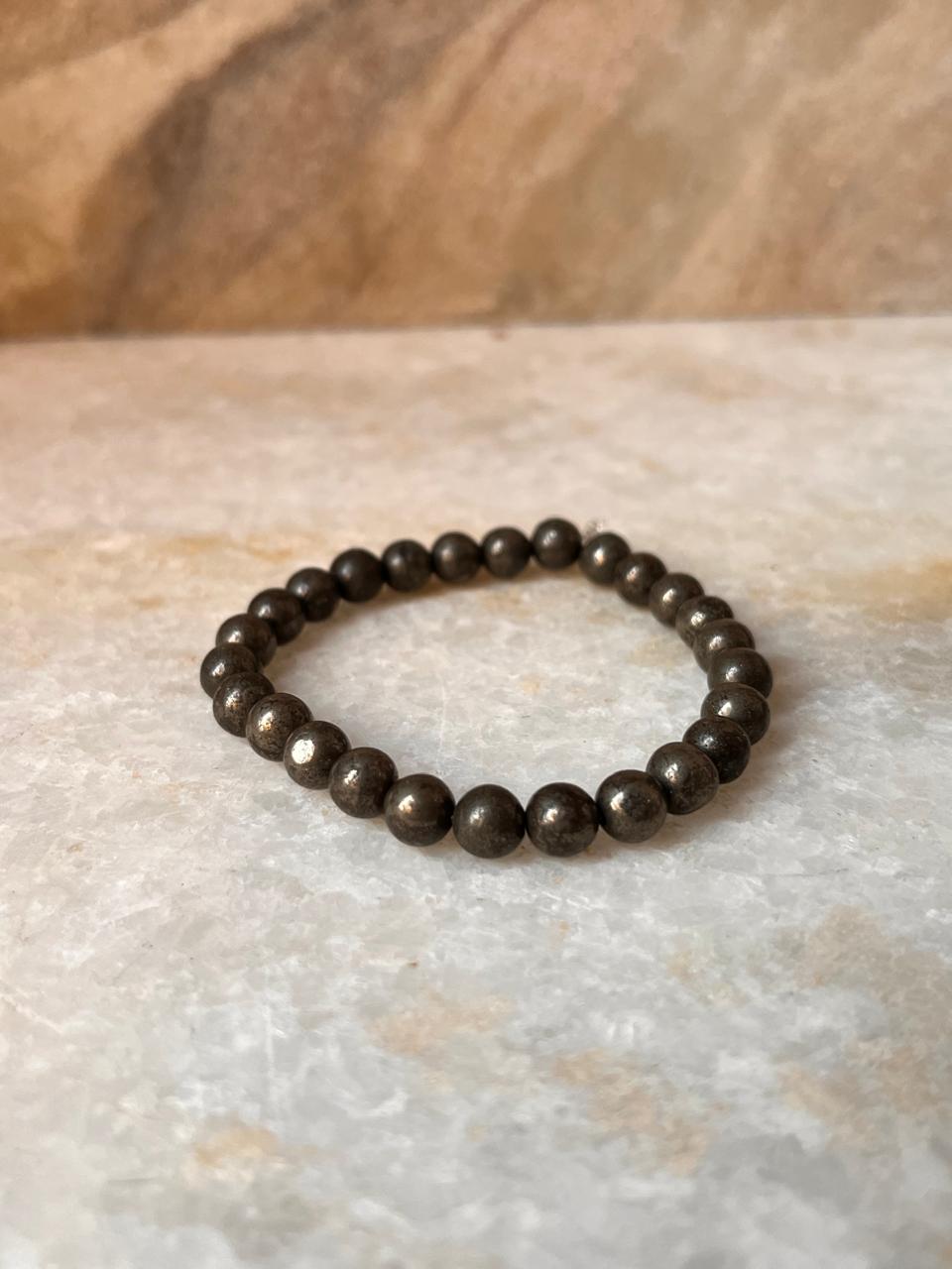 Pyrite 6MM Natural Crystal Bracelet