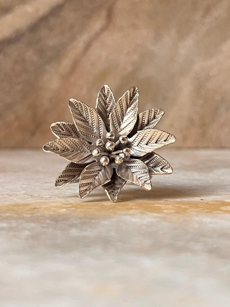 Phool Bohemian Handmade Statement 925 Sterling Silver Adjustable Ring
