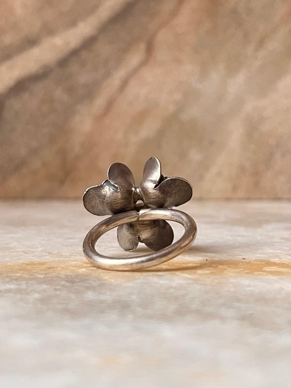 Roses Bouquet Bohemian Handmade Statement 925 Sterling Silver Ring