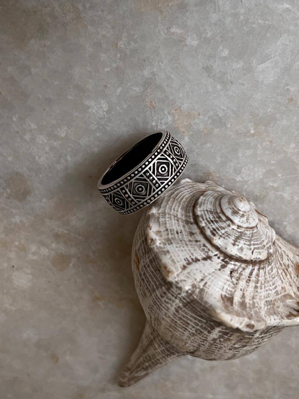 Tribal Relic Band 925 Sterling Silver Ring