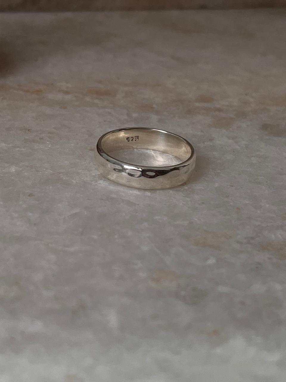 Chunky Hammered Thick Band 925 Sterling Silver Unisex Band Ring