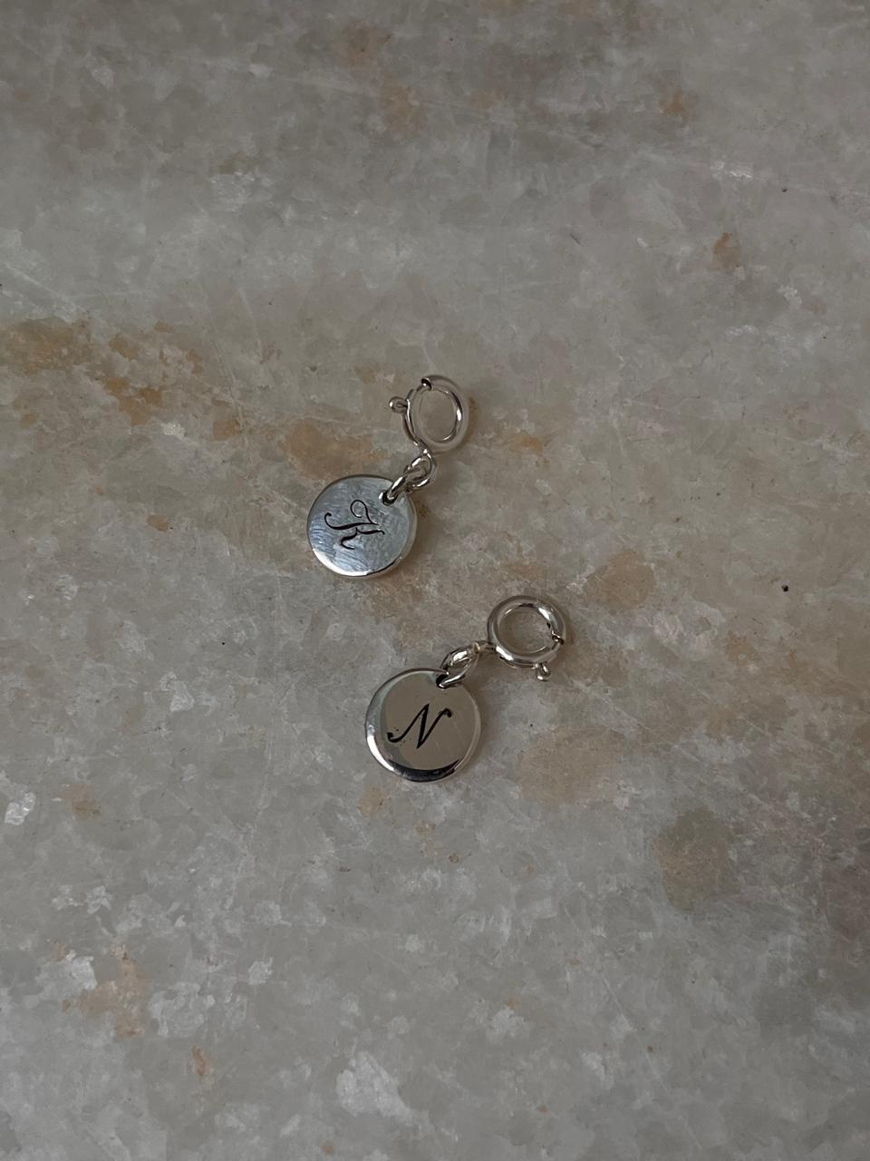 925 Sterling Silver Vintage Font Engraved Initial Necklace