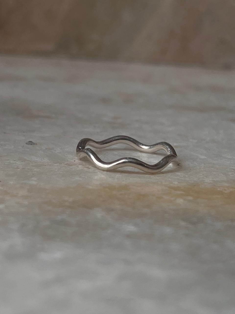 Wavy Stackable Band 925 Sterling Silver Ring