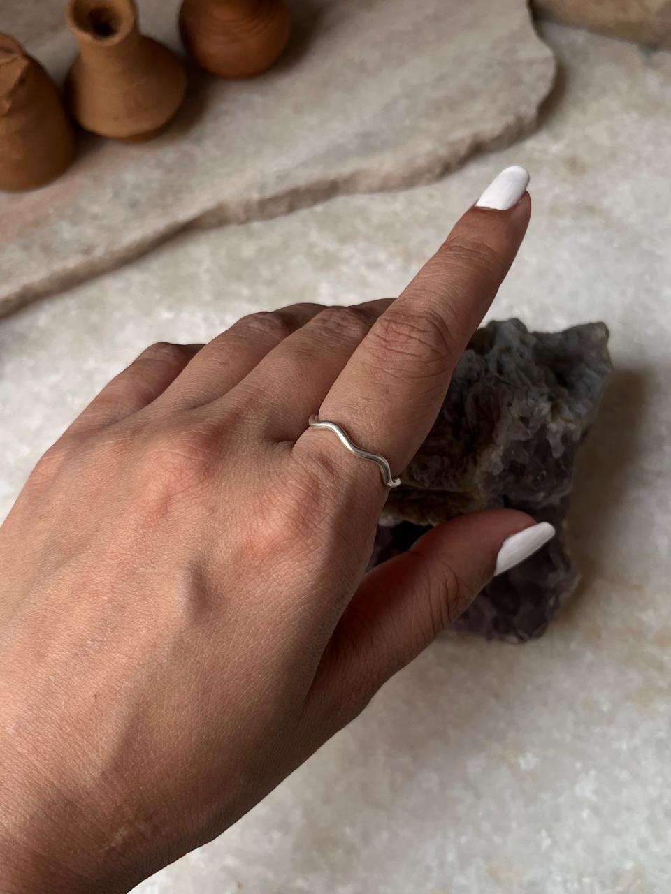 Wavy Stackable Band 925 Sterling Silver Ring