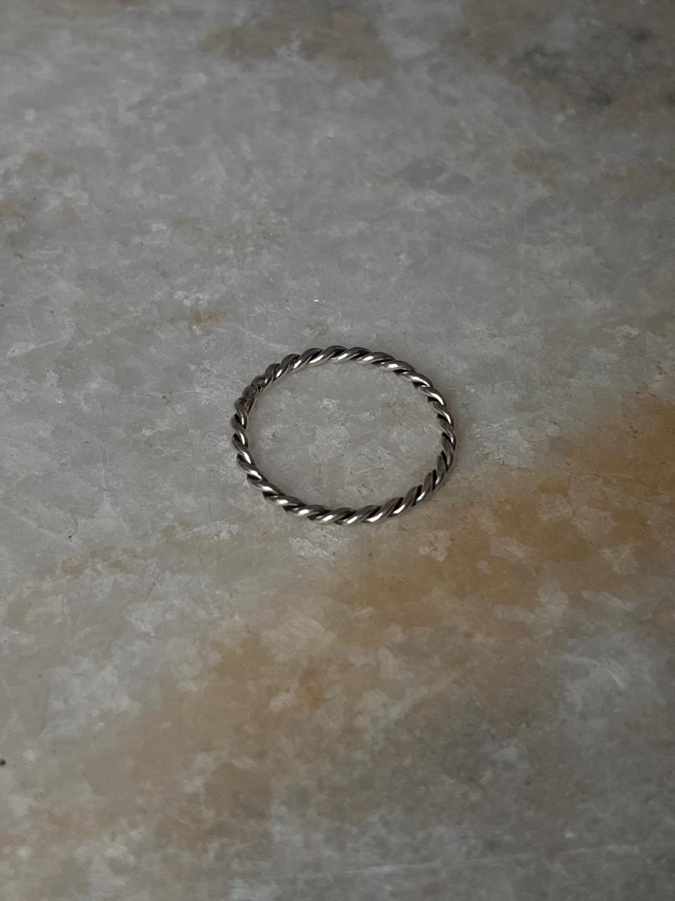 Twist Rope Minimal Stack Band 925 Sterling Silver Ring