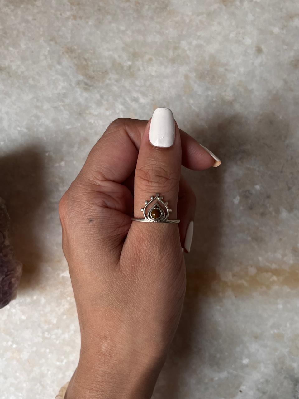 Tiger's Eye Boho 925 Sterling Silver Ring