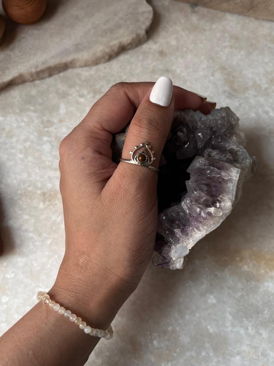 Tiger's Eye Boho 925 Sterling Silver Ring