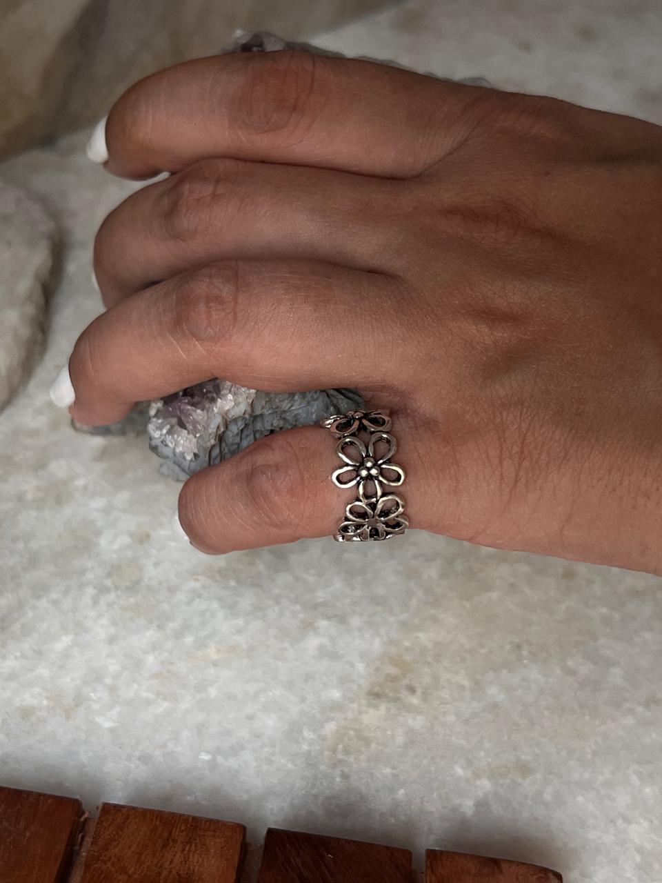 Bloom Floral Band 925 Sterling Silver Ring