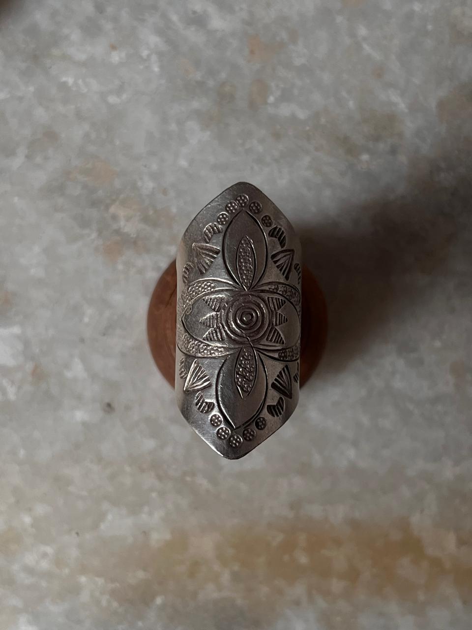 Antique Bohemian Mandala Full Finger Handcrafted Adjustable 925 Sterling Silver Ring
