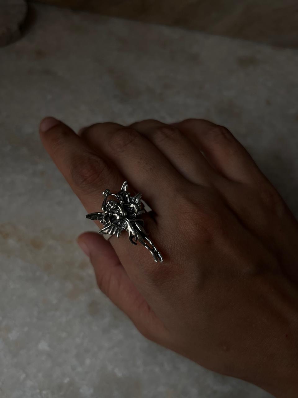 Mystical Angel Adjustable 925 Sterling Silver Ring