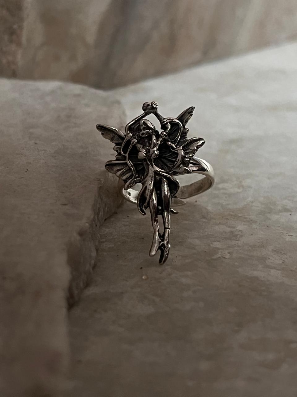 Mystical Angel Adjustable 925 Sterling Silver Ring