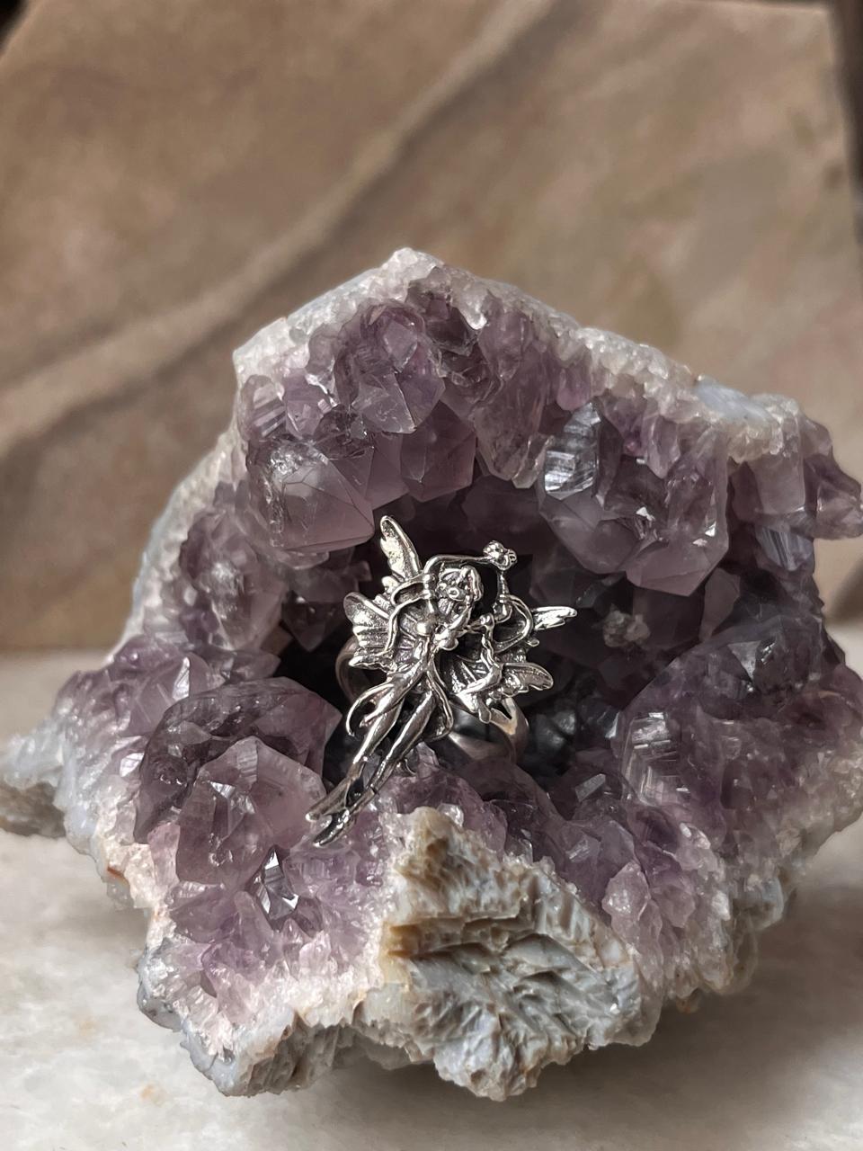 Mystical Angel Adjustable 925 Sterling Silver Ring