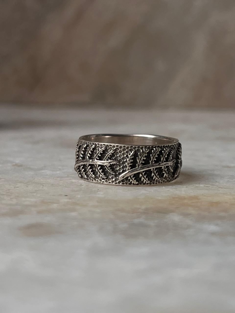 Forest Fern Band 925 Sterling Silver Ring