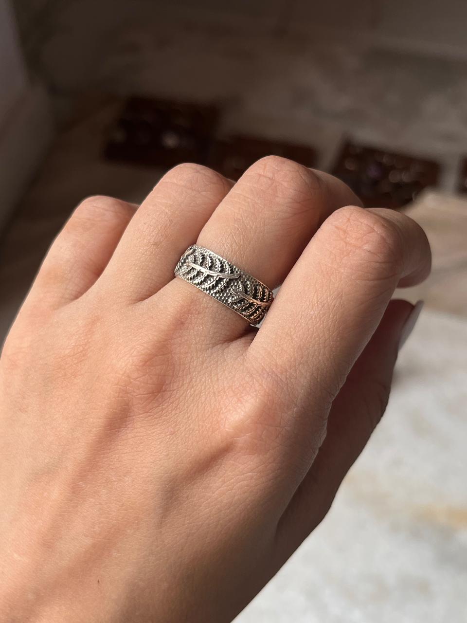 Forest Fern Band 925 Sterling Silver Ring