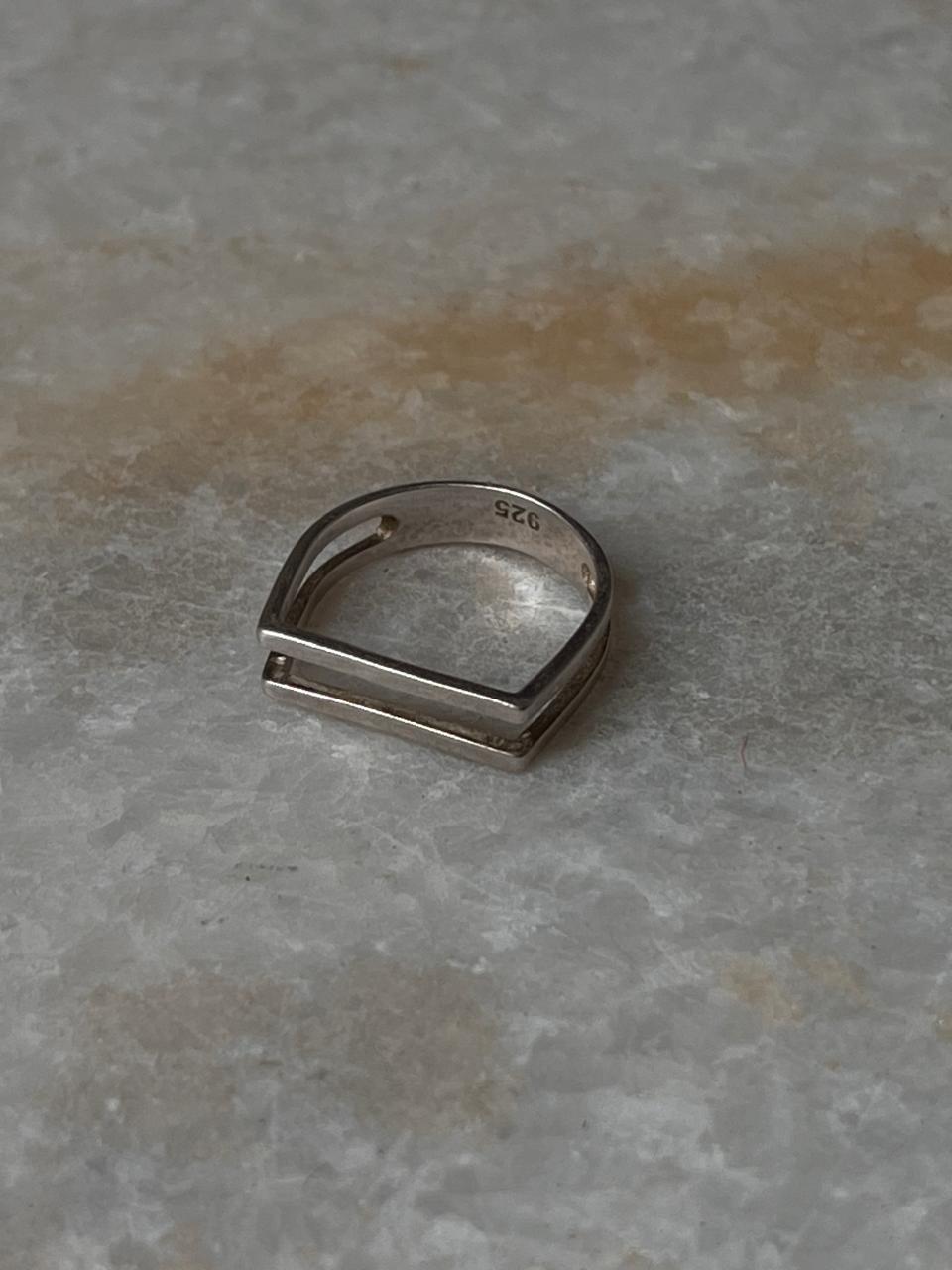 Double Square Stackable 925 Sterling Silver Ring
