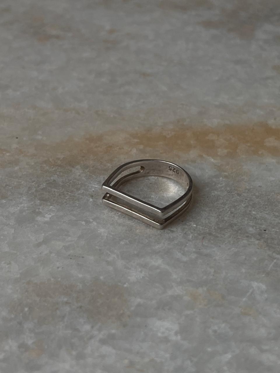 Double Square Stackable 925 Sterling Silver Ring