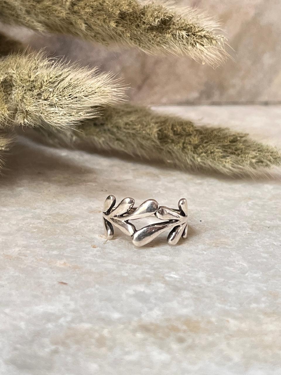Molten Leaf 925 Sterling Silver Ring