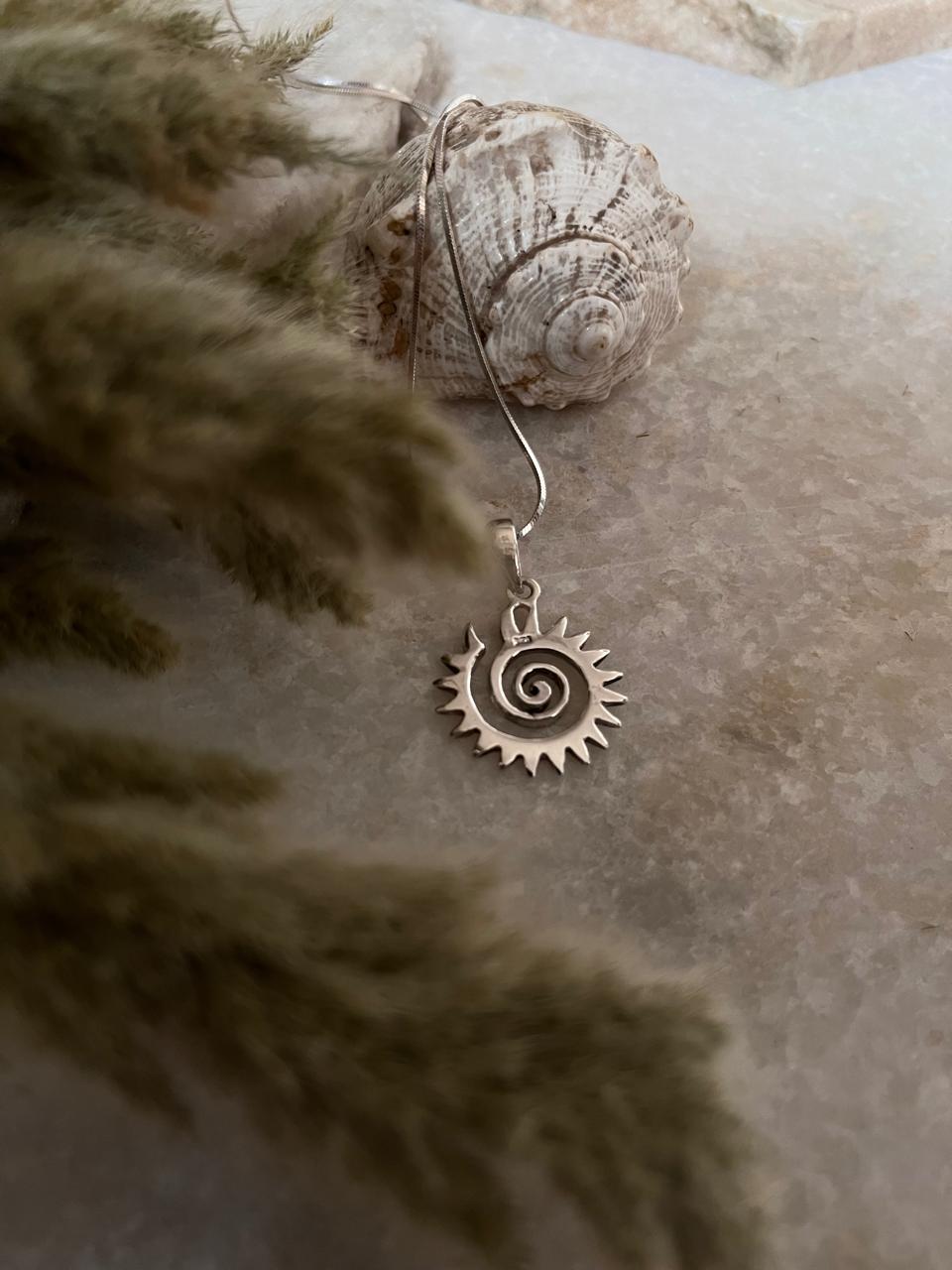 Spiral Sun 925 Sterling Silver Pendant