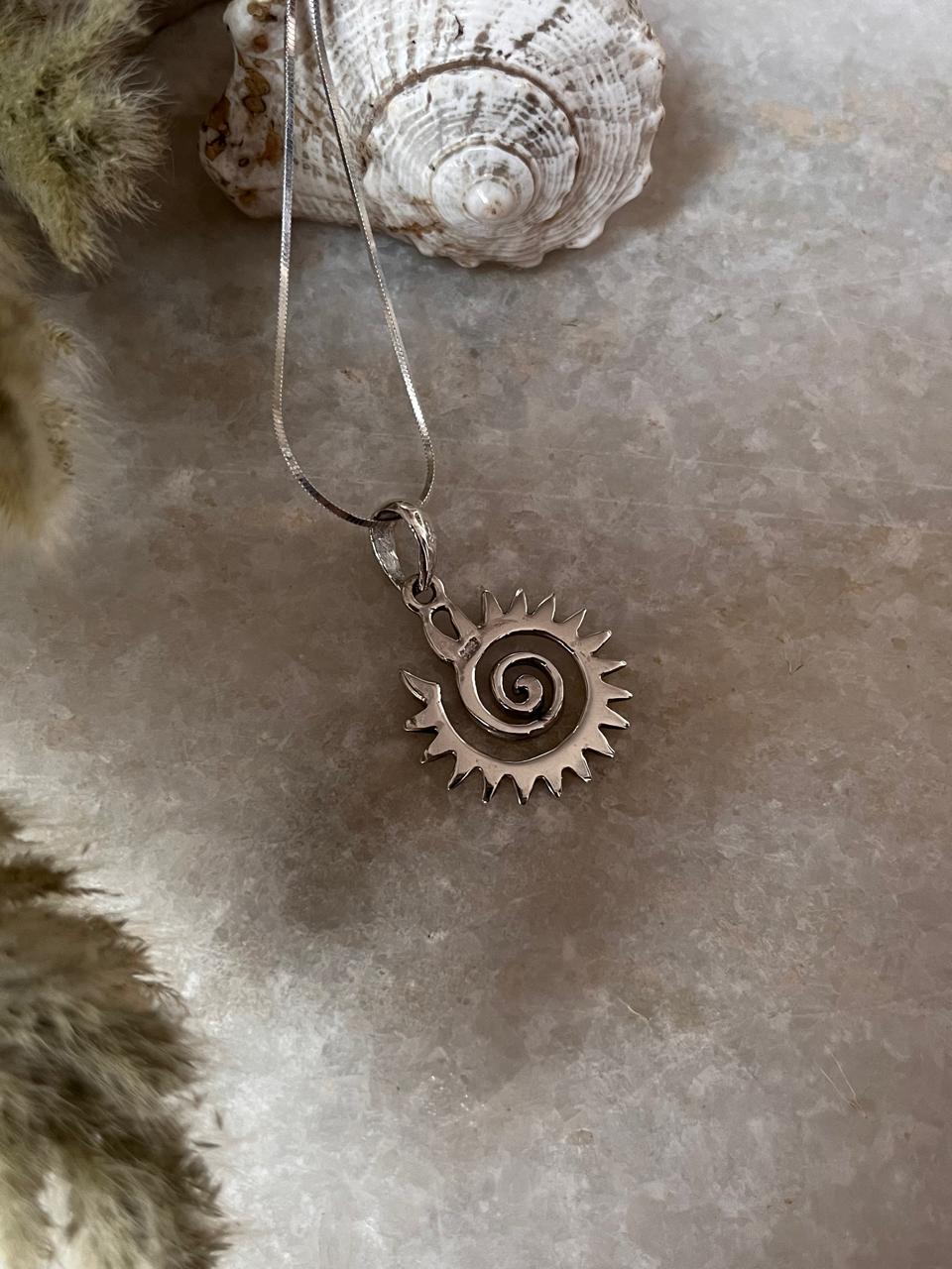 Spiral Sun 925 Sterling Silver Pendant