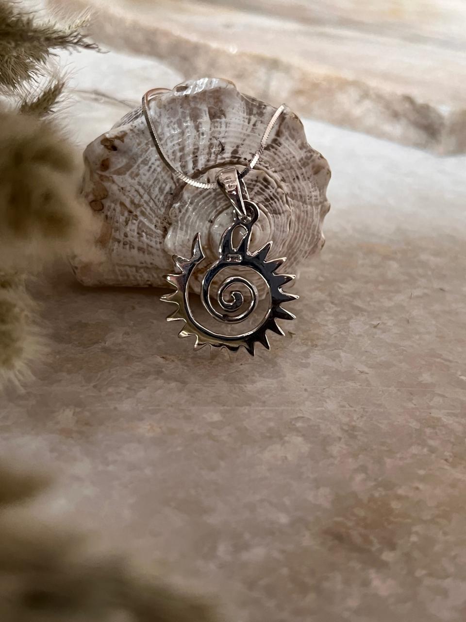 Spiral Sun 925 Sterling Silver Pendant