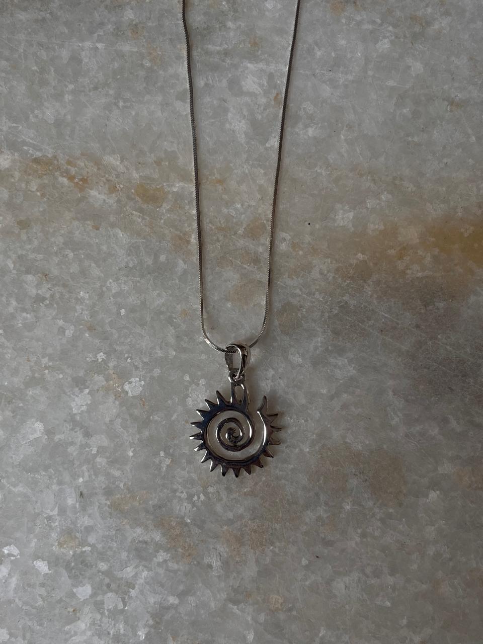 Spiral Sun 925 Sterling Silver Pendant